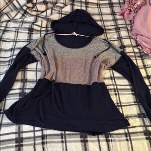 Maurices Navy and Gray Colorblock Sweater